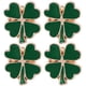 thumbnail image 1 of Broche vintage de trébol de cuatro hojas, 4 piezas, de aleación, para el Día de San Patricio., 1 of 6