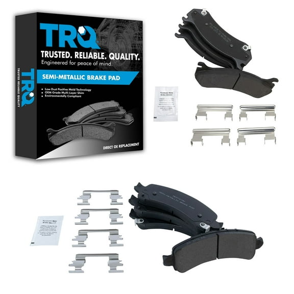 TRQ Front & Rear Metallic Disc Brake Pad Kit for Chevy GMC Cadillac SUV BFA12916 Fits select: 2003-2006 CHEVROLET TAHOE, 2003-2006 CHEVROLET AVALANCHE