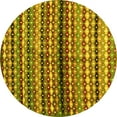 thumbnail image 1 of Ahgly Company Machine Washable Indoor Round Abstract Yellow Contemporary Area Rugs, 6' Round, 1 of 4