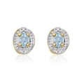 thumbnail image 2 of 14k Yellow Gold Aquamarine Earrings with Diamonds, 2 of 2
