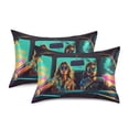 thumbnail image 2 of Dailycode Satin Pillow Case King Silk Pillow Cover for Hair and Skin Envelope Closure Summer Vibing Family Drive Car 20"x40", 2 of 9