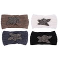 thumbnail image 1 of Diademas cálidas tejidas de 4 piezas, diadema de diamantes elásticos elegantes, diadema para lavado de cara, 1 of 7