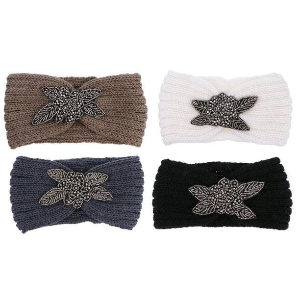 4pcs diademas de diamantes de moda bandas para el cabello de tejer anchas accesorio para el cabello de maquillaje