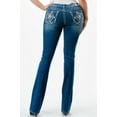 thumbnail image 3 of Grace in LA Women's Western Star USA Flag Embroidered Bootcut Stretch Jeans (25, Blue Stonewashed), 3 of 3