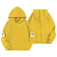 thumbnail image 2 of Krdevn Girls Halloween Spooky Season Hoodie Simple Ghost Sleeve Print Script Letter Pullover Sweatshirt Long Sleeve Casual Fall Top with Pocket Yellow,5-6 Years, 2 of 2