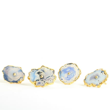Koyal Wholesale Drawer Pulls Cabinet Pulls Blue Real Agate Stone