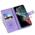 thumbnail image 3 of Compatible with Samsung Galaxy S22 Ultra 5G Wallet Phone Case and Tempered Glass Screen Protector Flip Credit Card Holder Stand Mandala Flower Cell Cover for S22ultra 22S S 22 S22ultra5g 6.8 Purple, 3 of 9