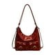 thumbnail image 1 of Bolso de hombro para mujer de piel sintética con múltiples bolsillos para ir de compras. Rojo, 1 of 9
