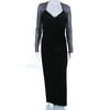Pre-owned|Escada Womens Long Sleeve Beaded Gown Black Size 8