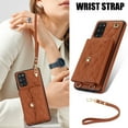 thumbnail image 5 of for Samsung Galaxy S20 Case, Wallet Phone PU Leather Case with Card Holder Crossbody Cover for Women Girls Strap Wristlet RFID Blocking Shockproof Protective Cover for Samsung S20, Brown, 5 of 9