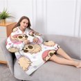 thumbnail image 5 of Oversized Wearable Blanket Hoodie,Cartoon Pug Dog Sherpa Blanket Hoodie with Super Pockets,Super Warm Fuzzy Pullover for Women & Men, 5 of 6
