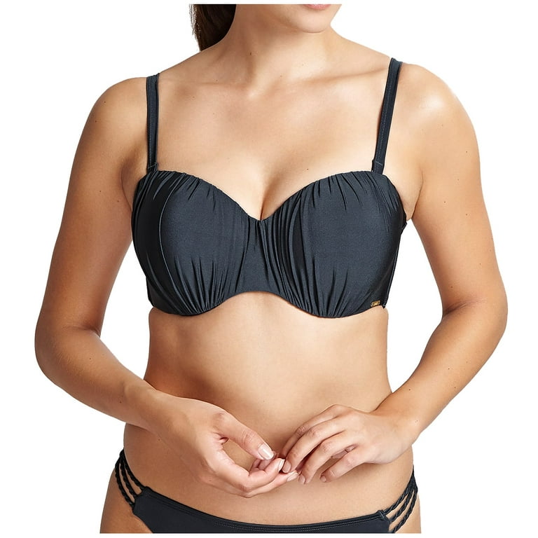 Panache Marina Underwire Molded Bandeau Bikini Top SW0834 34D Graphite