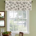thumbnail image 3 of Farmhouse Dandelion Curtain Valances for Windows, Kitchen Valance Window Treatments Panel 2 Pack, Spring Modern Country Flower Black Beige Rod Pocket Short Curtains for Bathroom Bedroom 42 x 12 Inch, 3 of 8