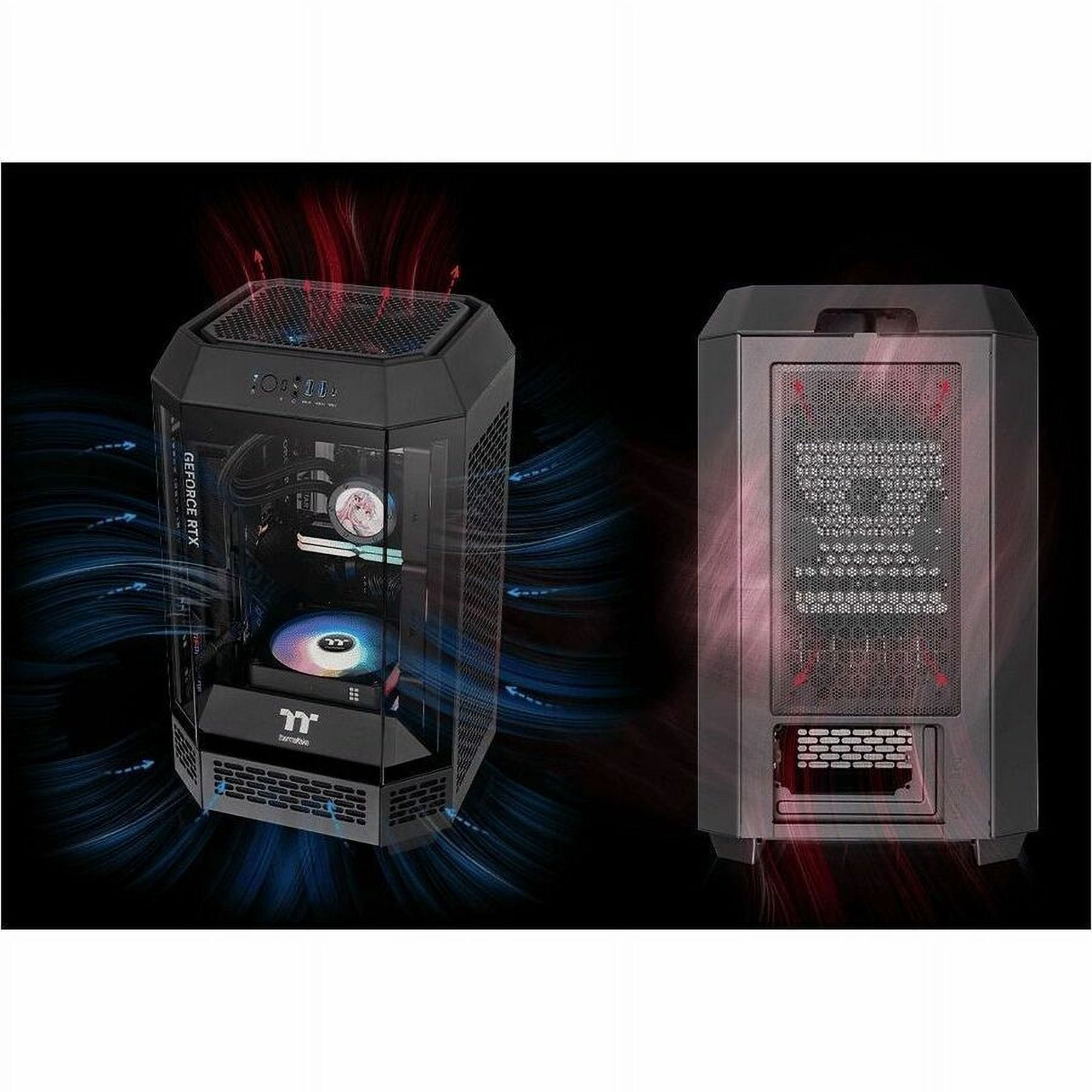 Thermaltake Tower 250 Black Mini-ITX Mini Tower 2x120mm CT Fans Included 360mm Radiator Support 360mm GPU Clearance Dual Chamber CA-1Z9-00S1WN-00