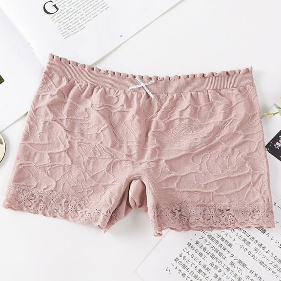 HUPOM No Show Panties Girls Panties Boxer Briefs Leisure Tie Seamless Waistband Red Free