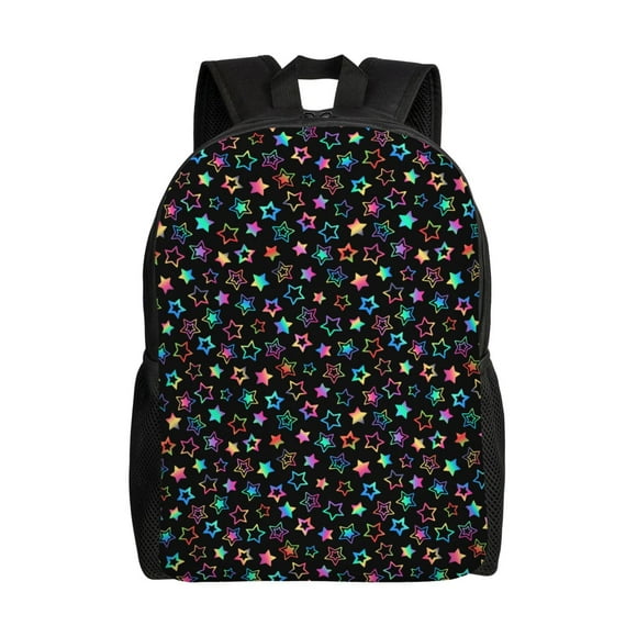 Fotbe Multi-Colored Stars Mochila de Viaje para Laptop, Mochila Ejecutiva Delgada y Resistente 15.6"