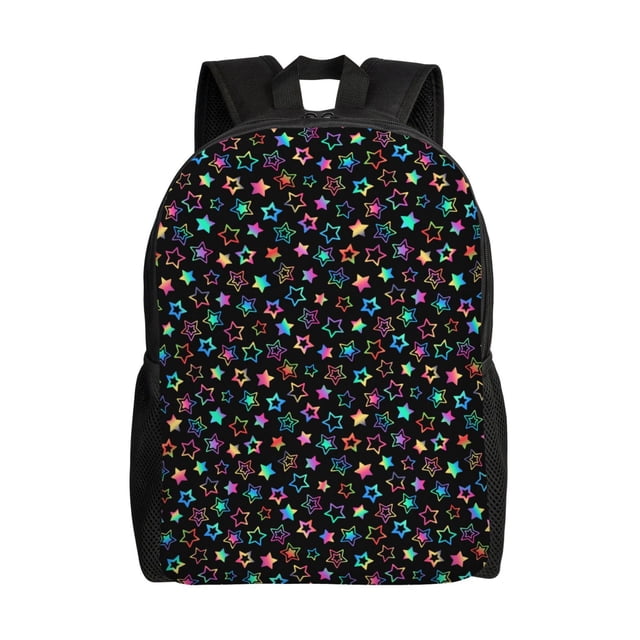 Fotbe Multi-Colored Stars Mochila de Viaje para Laptop, Mochila Ejecutiva Delgada y Resistente 15.6"