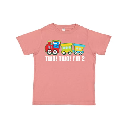 

Inktastic 2nd Birthday Two Two Train Outfit Gift Toddler Boy Girl T-Shirt