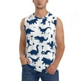 thumbnail image 1 of Fotbe Cute Cartoon Dinosaurs Men's Camiseta sin Mangas Estampada para Hombres, Playera Casual para Gimnasio, Entrenamiento, Playa-3X-Large, 1 of 7