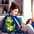 thumbnail image 3 of Cute Green Frog Blanket Soft Cozy Flannel Frogs Blankets and Throws Bed Bedding Sofa Chair Home Decor, Best Birthday Christmas Frog Gifts for Adults Kids Women Girls 50"x40", 3 of 6