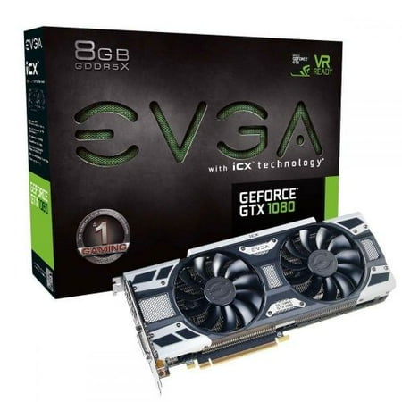 Nvidia Gaming Video Cards (EVGA NVIDIA GeForce GTX 1080 GAMING 8GB GDDR5X DVI/HDMI/3DisplayPort PCI-Express Video Card w/ iCX - 9 Thermal Sensors & LED)