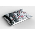thumbnail image 2 of Ambesonne Winter Pillow Sham 2 Pack, City Park Snow Cold, 30"x20", Grey Coral, 2 of 3