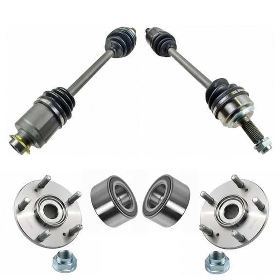 TRQ Front CV Axle Shaft Assembly Wheel Hub Bearing Set 6pc for 03-11 Element PSA60610