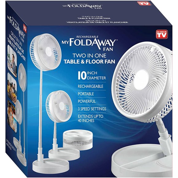 As Seen On TV My Foldaway Fan – 2-in-1 Rechargeable Table and Floor Fan