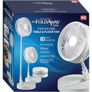 My Foldaway Fan, 2-in-1 Adjustable Height 40 in. Unique Foldable and Portable Rechargeable Floor and Table Fan 10"