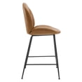 thumbnail image 4 of Modway Scoop Black Powder Coated Steel Leg Vegan Leather Counter Stool in Tan, 4 of 6