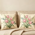 thumbnail image 5 of Darzheoy Floral Pattern Pillow Covers Set, Vintage Breathable Decorative Microfiber Pillow Covers, 2 Pack Pillowcase, Soft Throw Cushion Cover for Living Room, Bedroom, Car, Home, Office, 5 of 7