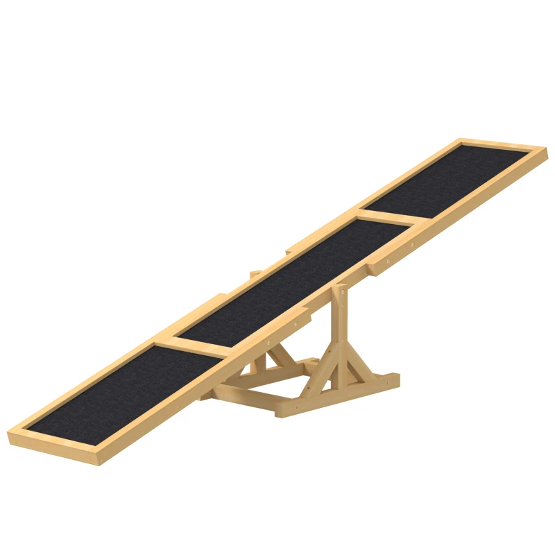 Wooden Dog Agility Seesaw, Fir Wood Pet Training Seesaw with Anti-Slip Surface, Stable Outdoor Agility Equipment for Dogs Up to 66 lbs