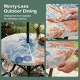 thumbnail image 5 of Round Outdoor Tablecloth with Umbrella Hole and Zipper, Blue Red Seahorse Coastal Tablecloth with Elastic Waterproof, Rustic Beach Coral Nautical Patio Table Covers for 36" - 44" Picnic Pool Tables, 5 of 9