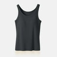 thumbnail image 6 of Jinhomg Womens Tank Tops with Built in Bra Casual Sleeveless Workout Yoga Shirt Basic Solid Undershirt Plus Size Padded Camisole Shelf Bra Dark Gray XXXL, 6 of 10