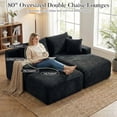 thumbnail image 3 of 80" Oversized Double Chaise Lounge Indoor,Corduroy Boneless Sleeper Sofa Bed with Deep Seat,Pillows for Living Room,Bedroom,Apartment, 3 of 13
