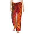 thumbnail image 2 of Goofa Autumn Leaf Printed Soft Pajama Pants for Women, Wide Leg Comfy Casual Lounge Yoga Pants-Small, 2 of 9