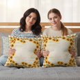 thumbnail image 5 of Set of 2 Summer Sunflowers Pillow Covers 16x16 Inch, Farmhouses Retro Yellow Plaid Decorative Throw Pillow Cases Cotton Cushion Covers for Sofa Couch Bed Living Room Bedroom Home Decor, 5 of 9