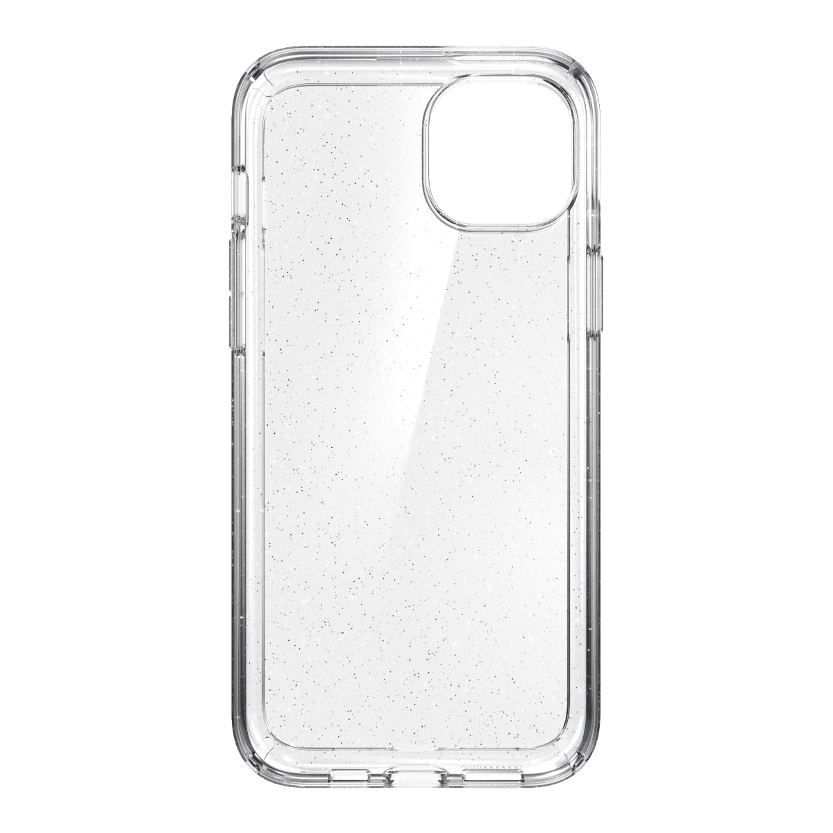 Speck Gemshell Glitter Case for iPhone 15 Plus and iPhone 14 Plus in Clear with Platinum Glitter