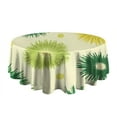 thumbnail image 5 of Green Yellow Dandelion Pattern Round Tablecloth 60"x60",Wrinkle Wipeable Table Cloth for Kitchen Dining Room Picnic Patio Party, 5 of 6