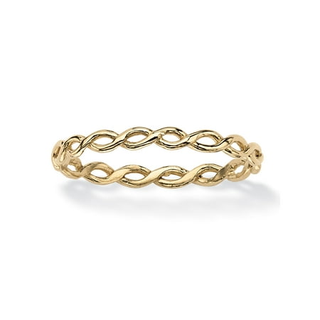 PalmBeach Jewelry Braided Twist Ring in 10k Yellow Gold