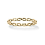 PalmBeach Jewelry Braided Twist Ring in 10k Yellow Gold