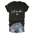 thumbnail image 4 of Womens Summer Tops Women's Long Sleeve Tees Pack Woman up Shirt Football T Shirt Women Bike Shirts Sports Shirts for Women plus Size Summer Fashion Womens Short Sleeve on Clearance Grey XL, 4 of 4