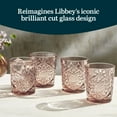 thumbnail image 2 of Libbey Hobstar Double Old Fashioned Glasses,Rose Colored Cut Glass Drinking Glasses Set of 4, Durable, Vintage Whiskey Glasses for Cocktail, Drinks, 2 of 6