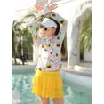thumbnail image 5 of Lanbubble Girls Long Sleeve Rash Guard Swimsuit Set Kids 2-Piece Tankini UPF 50+ Swimwear with Skort Side 5-6 Years, 5 of 7