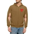 thumbnail image 2 of Txeol Men Dialysis Hoodie with Arm Zipper Full Zip Fleece Jackets Solid Long Sleeve Lightweight Graphic Sweatshirts,Coffee,S, 2 of 7