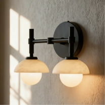 Hand-Carved Alabaster shade, Elegant Light Fixture for Hardwired Installation Brass Wall Sconce , Wall Lights for Living Room , Bedroom Wall Light Sconces