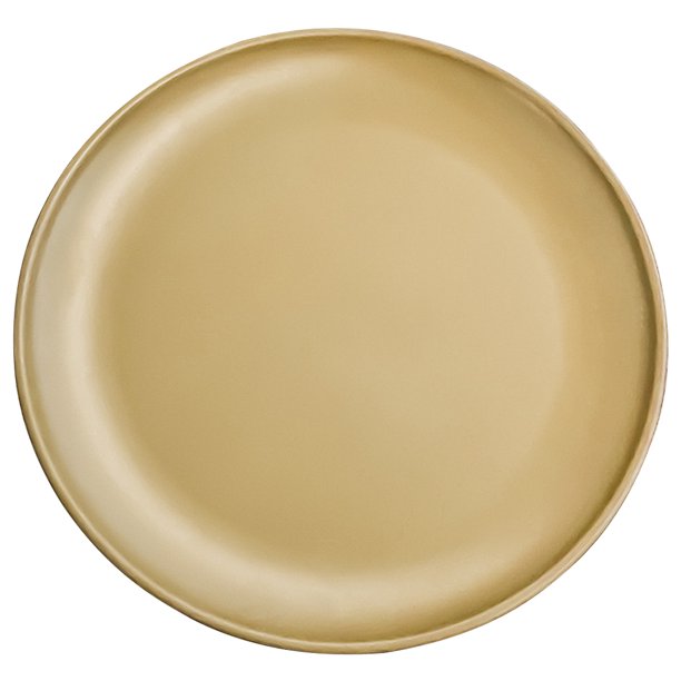 6uds. Plato de camping de acero inoxidable, ligero, redondo, amarillo