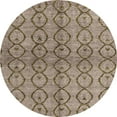 thumbnail image 1 of Ahgly Company Machine Washable Indoor Round Abstract Light French Beige Brown Area Rugs, 5' Round, 1 of 7