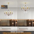 thumbnail image 2 of Ridgeyard 6 Lights Gold Candle Style Crystal Chandelier K9 Modern Home Ceiling Pendant Hanging Lamp, 2 of 20