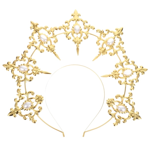 1 pieza elegante accesorio para el cabello, tocado de novia, accesorio de fotografía, decoración para la cabeza, dorado